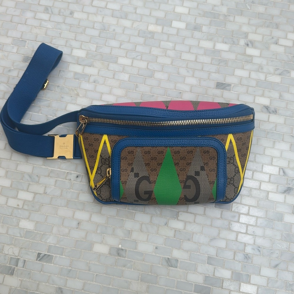 Gucci Rhombus Print Canvas Belt Bag Bum Bag LIMITED EDITION